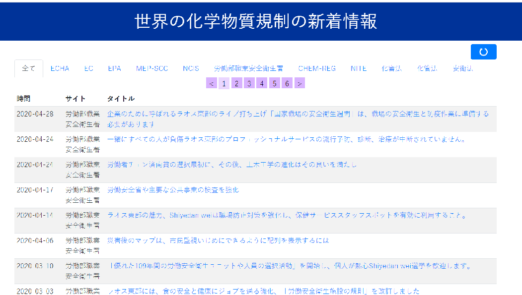 新サービス「世界の化学物質規制の新着情報」のウェブ提供開始